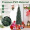 Slim Pencil Artificial Christmas Tree with Pinecones and PVC Branch Tips for Small Spaces